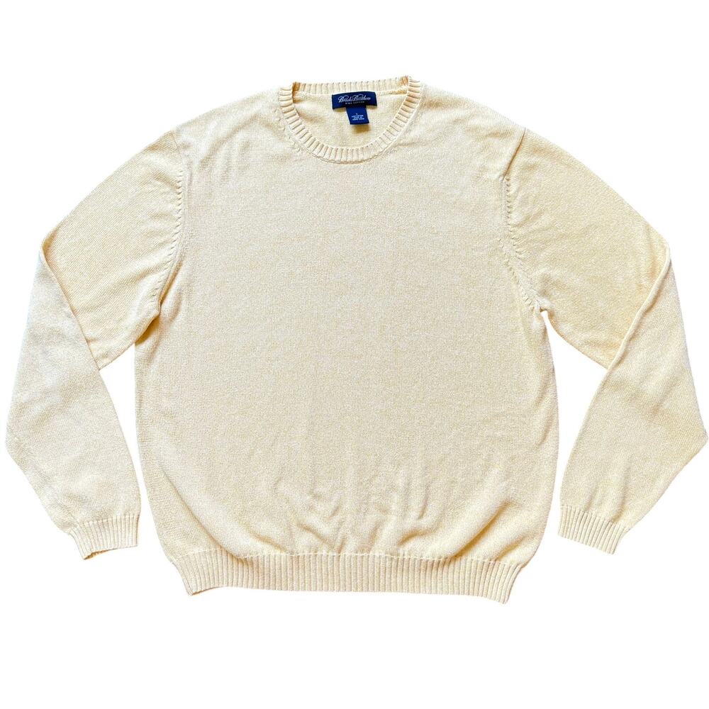 Brooks Brothers Supima Cotton Crewneck Sweater Yellow Men’s Large